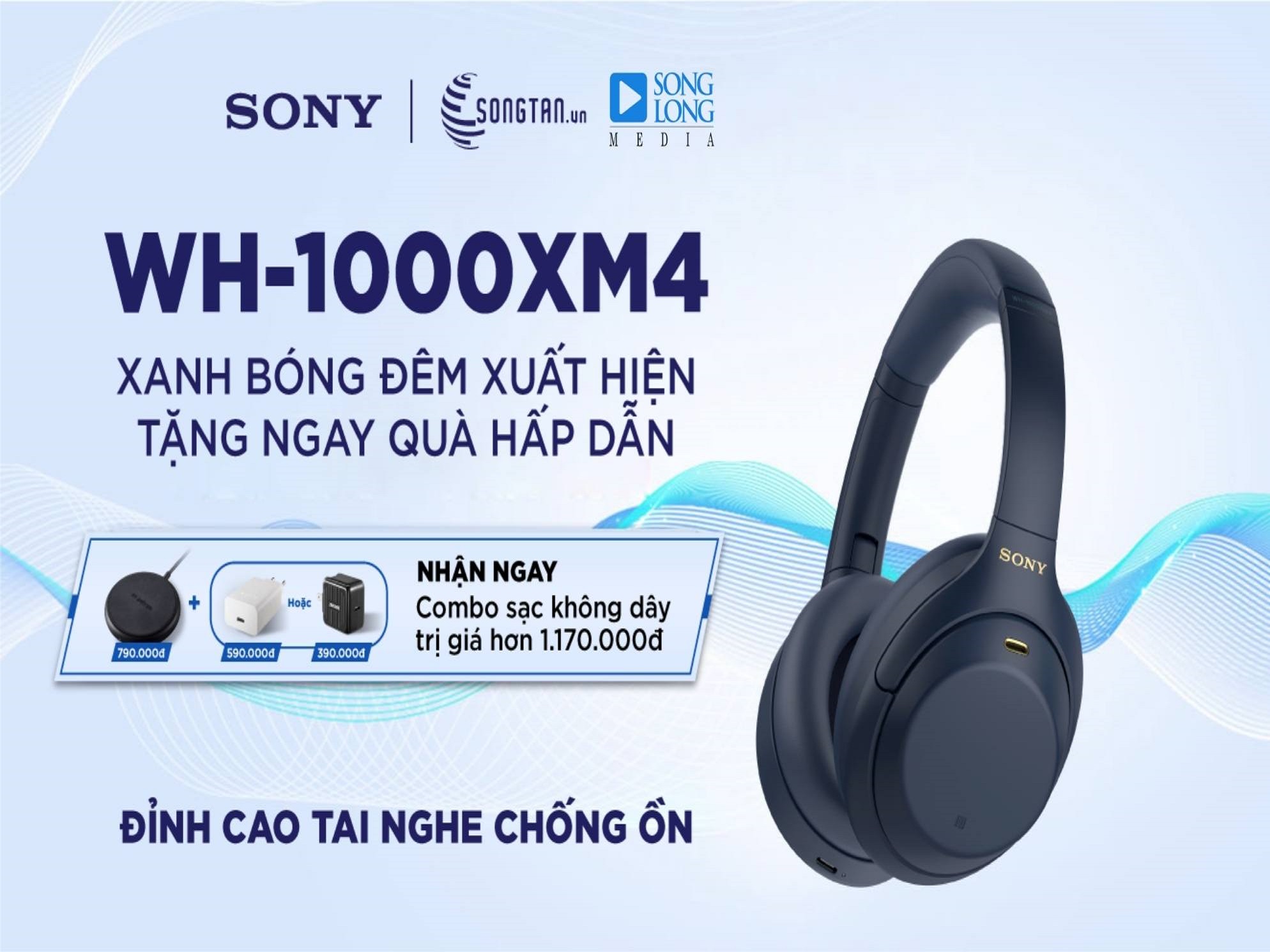 Ôi Thật Bất Ngời - Tai nghe Sony WH-1000XM4 - Mầu mới Midnight Blue - Chương Trình Pre-ord kèm Combo quà tặng khủng!!!