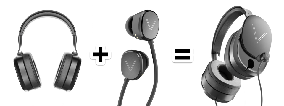 Tai nghe Volant 3 trong 1: in-ear, over-ear, bluetooth
