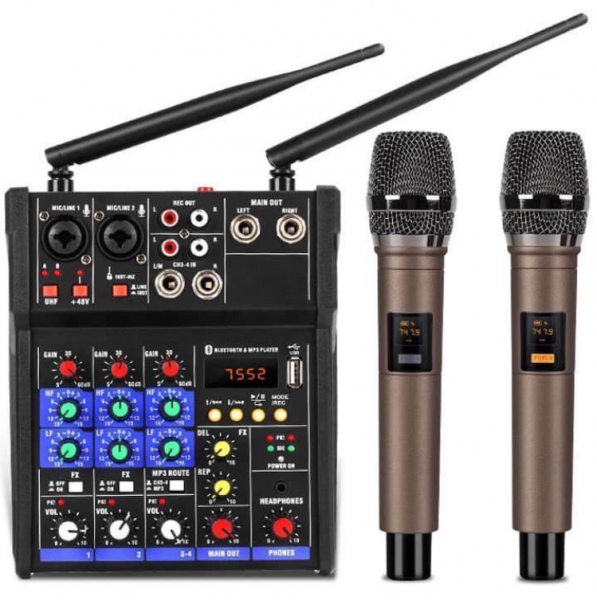 Bộ Mixer G4 USB (kèm 2 micro) Karaoke Livestream Bluetooth