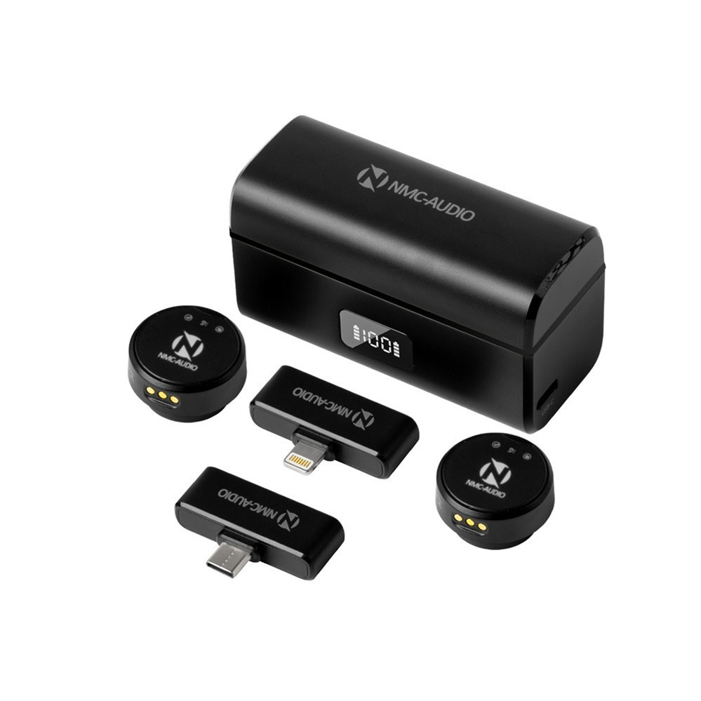 Micro Thu Âm Không Dây NMC-AUDIO NMC2812 Premium (Mic đôi | Pin 6h | Mic đa hướng | Lọc tạp âm chủ động | Tích hợp chế độ vang Echo)