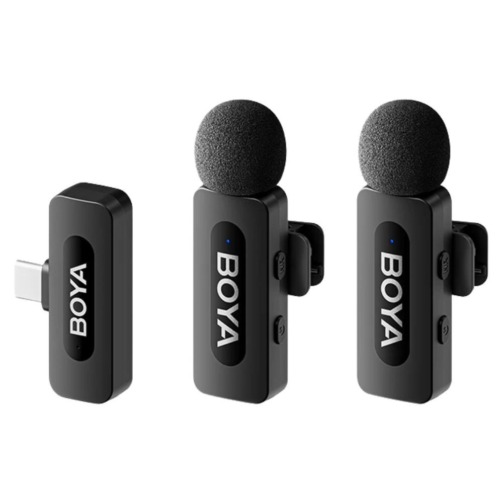 Micro không dây cài áo BOYA BY-V20 V2.0 (Cổng Type C | Pin 9h | Mic đôi | Khử tiếng ồn thông minh | Thu âm đa hướng)