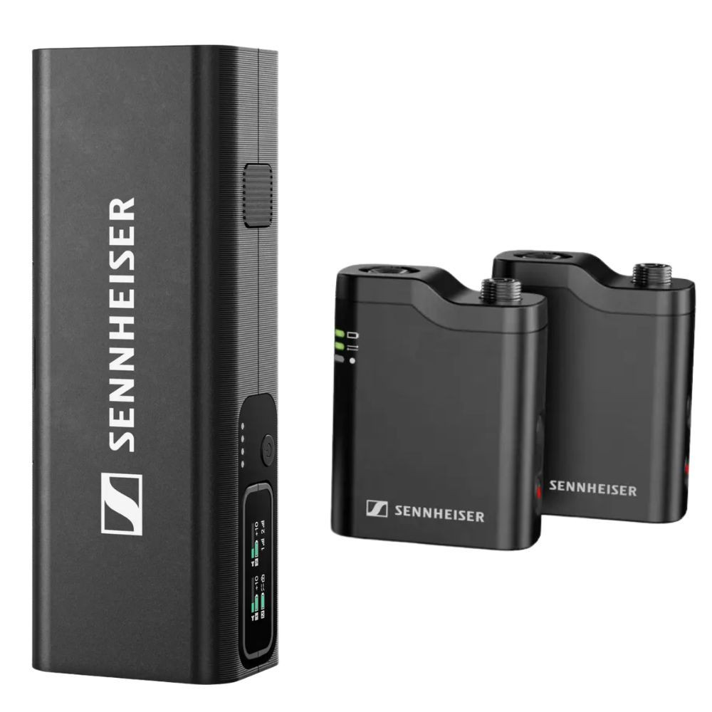 Micro không dây Sennheiser Profile Wireless 2-Chanel Set  (Adapter Lightning + Type-C + 3.5mm | Pin 18h | Mic đôi | Khoảng cách kết nối 240m | Backup Recording Mode)