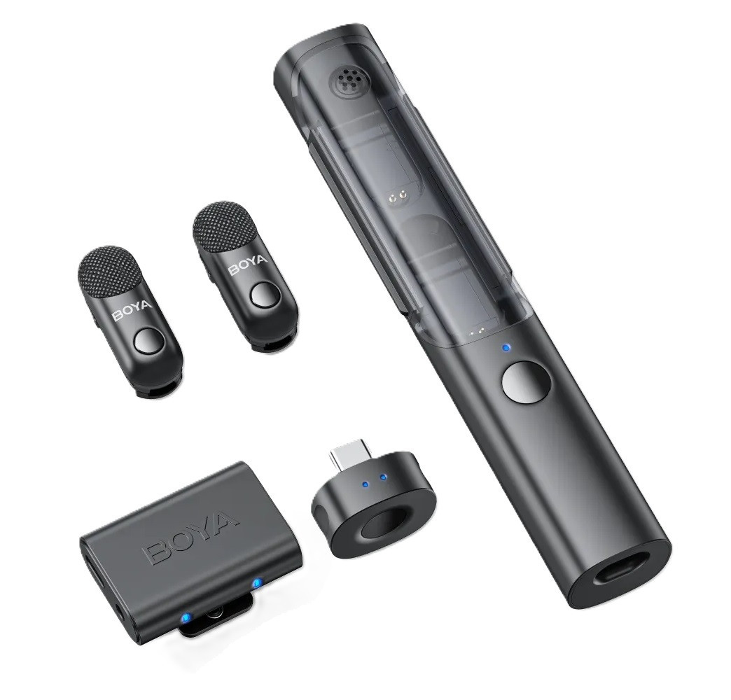 Micro không dây cài áo BOYA Magic-03 (Mic đôi | Adapter Type-C | Adapter Máy Ảnh | Pin 6h | Noise Cancellation Gen3 - Ai)