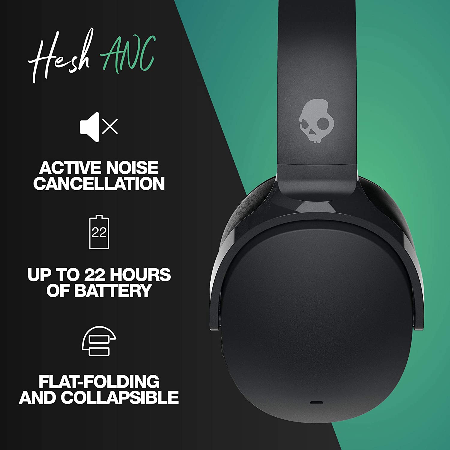 Tai nghe Skullcandy Hesh ANC (Bluetooth 5.0 | Pin 22h | Chống ồn ANC | Jack cắm 3.5mm | Định vị tai nghe | Gọi trợ lý ảo)