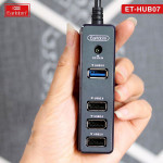 Earldom ET-HUB07 (Hỗ Trợ 3 Cổng USB 2.0 và 1 cổng USB 3.0)