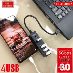 Earldom ET-HUB07 (Hỗ Trợ 3 Cổng USB 2.0 và 1 cổng USB 3.0)