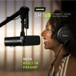 Micro thu âm SHURE SM7dB Dynamic Vocal Microphone With Built-in Preamp (Cổng cắm XLR | 48V | Equalizer)