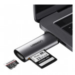 UGREEN CM184 (50706) Đầu đọc thẻ nhớ TF + SD | Hỗ trợ OTG | 2 đầu cắm USB-C & USB-A 3.0