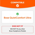 Earpad cho Tai nghe Bose QuietComfort Ultra (Chất liệu da PU | Foam bọt biển nhớ | Tháo lắp kiểu khớp cài)