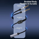Jack chia tai nghe 3.5mm Rocoren (1 đầu cái chia ra 2 đầu đực Mic và Audio)-2
