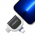 Đầu đọc thẻ Earldom ET-OT71 - 4 trong 1 (Lightning, Type-C, Micro USB, USB) cho thẻ nhớ SD, Micro SD-4